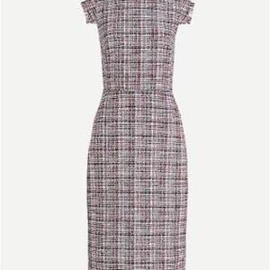 J. Crew Navy and Red Tweed Dress